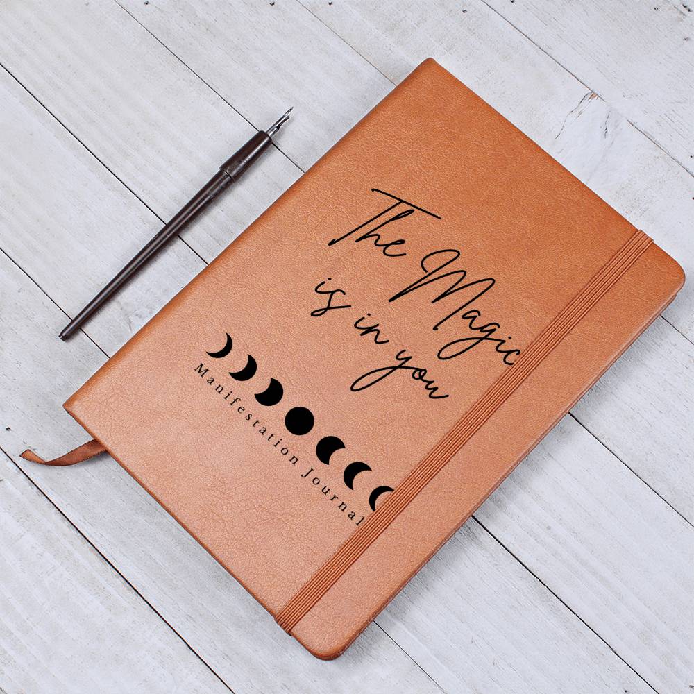 Moon Phase Manifestation Journal - Eco-Friendly Vegan Leather Dream Diary, Goal Setting and Personal Growth