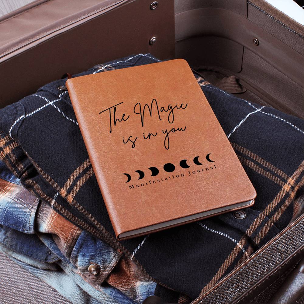Moon Phase Manifestation Journal - Eco-Friendly Vegan Leather Dream Diary, Goal Setting and Personal Growth