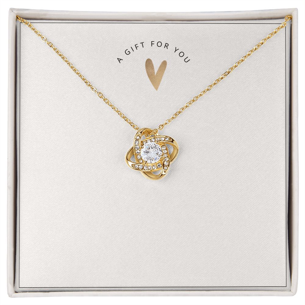 Premium Knot Pendant Necklace - Gold and White Gold Finish