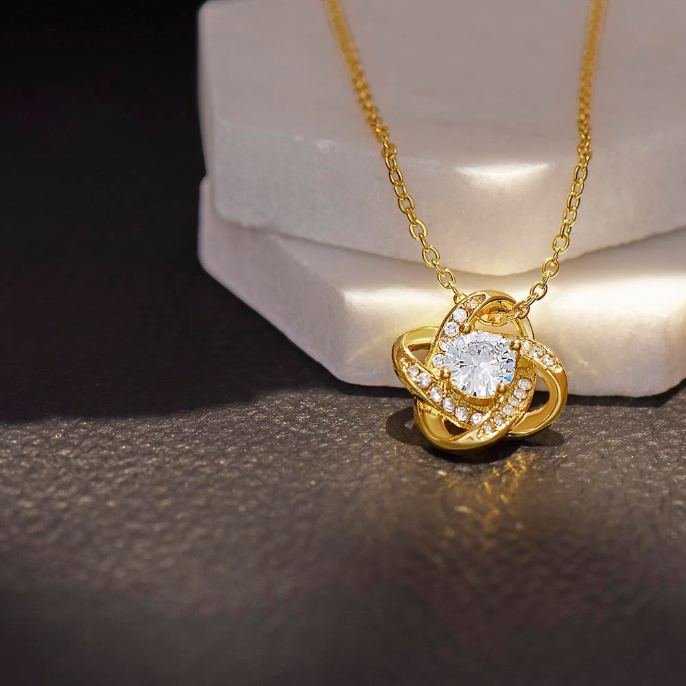 Premium Knot Pendant Necklace - Gold and White Gold Finish