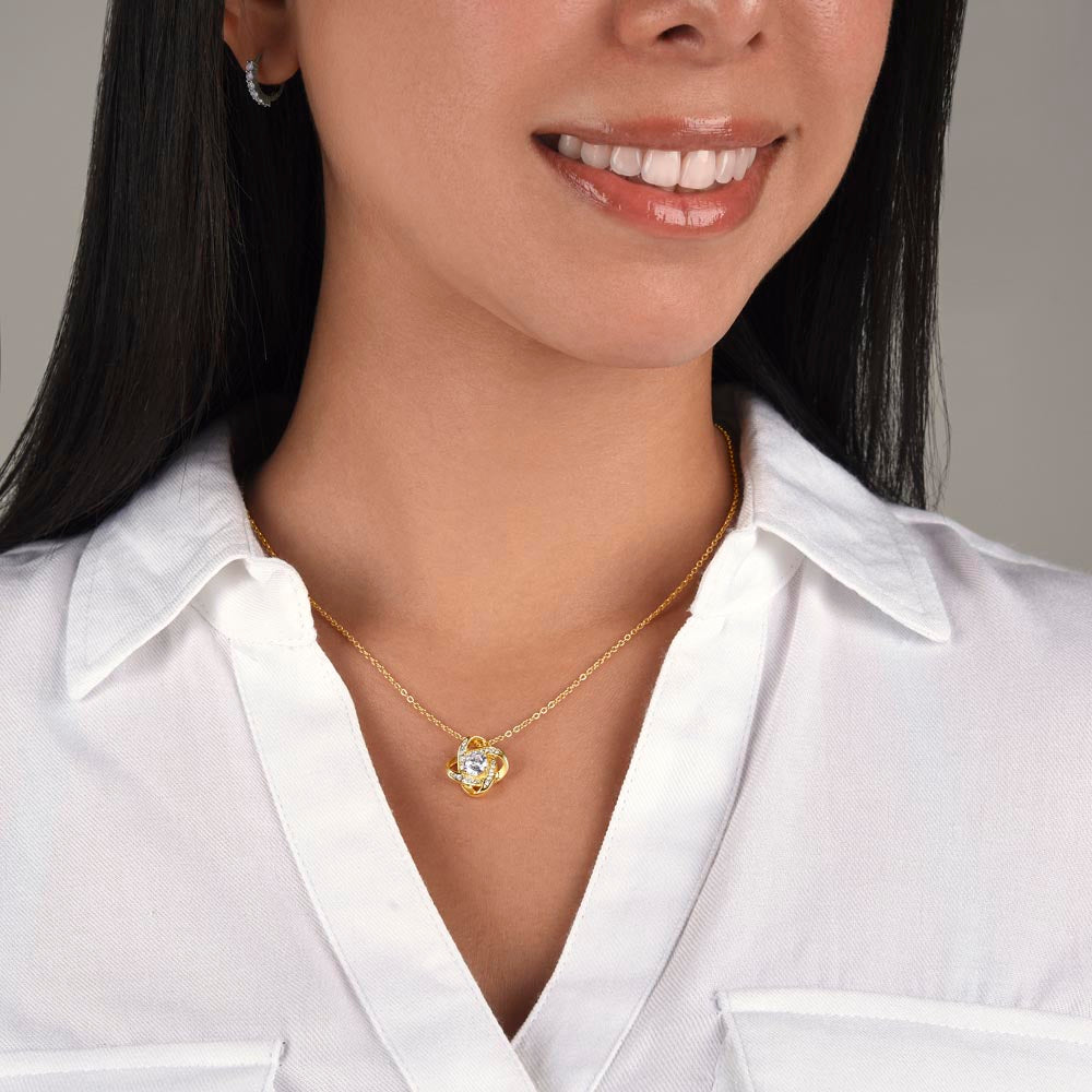 Premium Knot Pendant Necklace - Gold and White Gold Finish