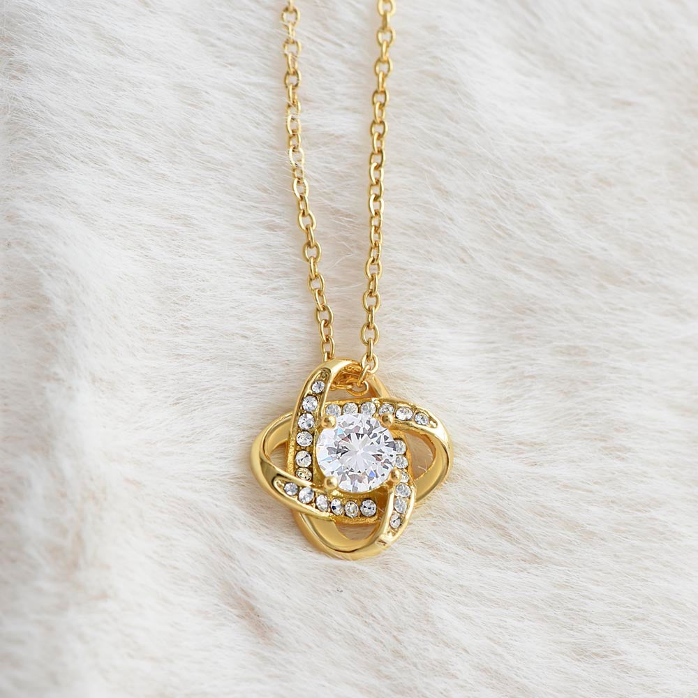 Premium Knot Pendant Necklace - Gold and White Gold Finish