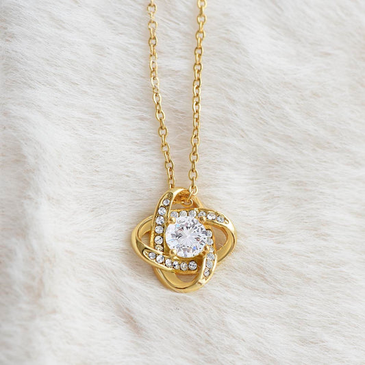 Premium Knot Pendant Necklace - Gold and White Gold Finish