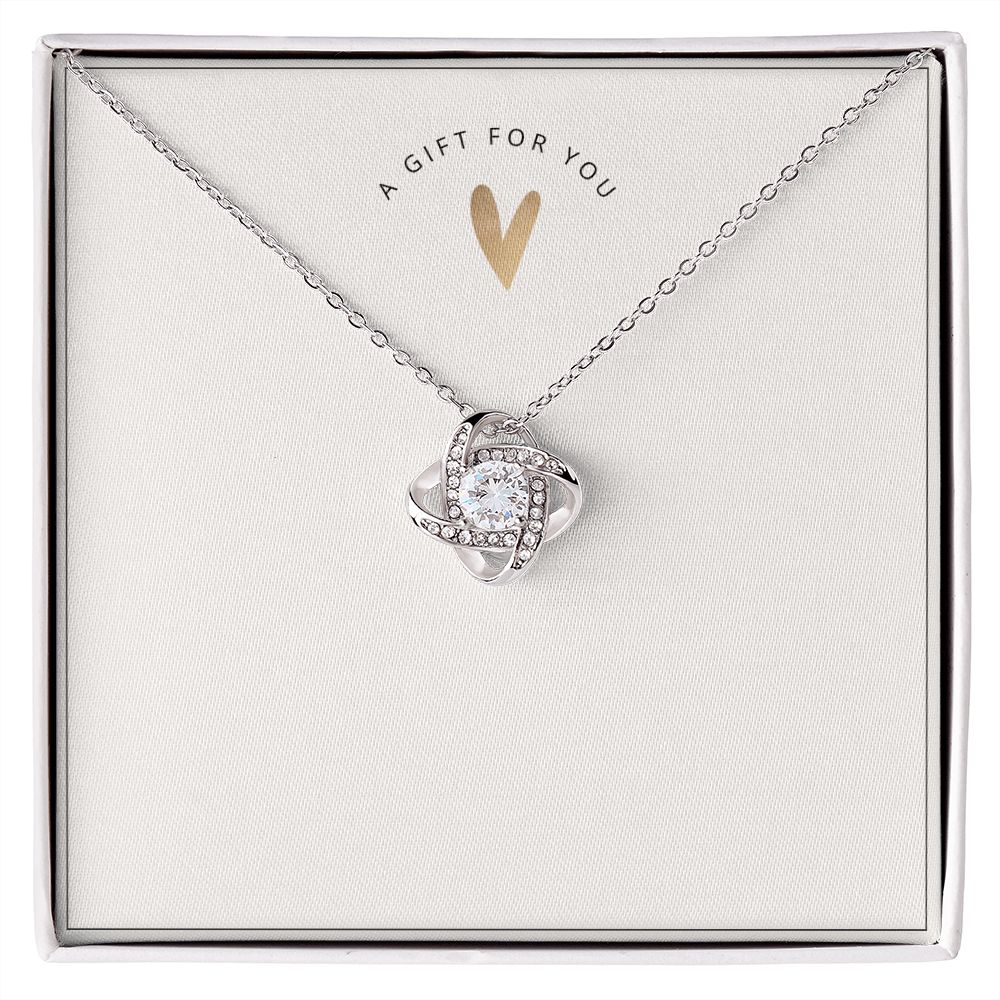 Premium Knot Pendant Necklace - Gold and White Gold Finish