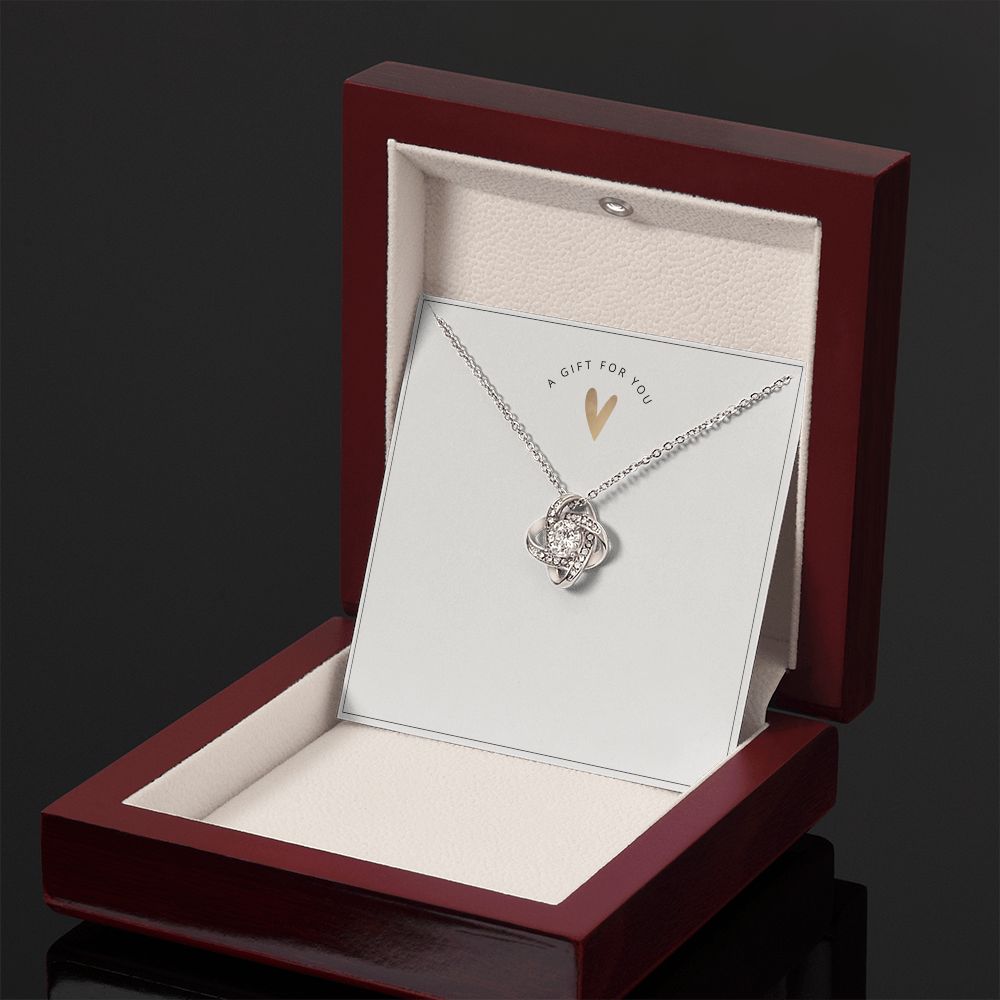 Premium Knot Pendant Necklace - Gold and White Gold Finish