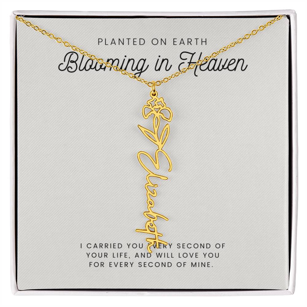 Miscarriage Necklace, Pregnancy Loss, Infant Loss, Still Born, Memorial Keepsake, Birthflower Necklace, Miscarriage Gift
