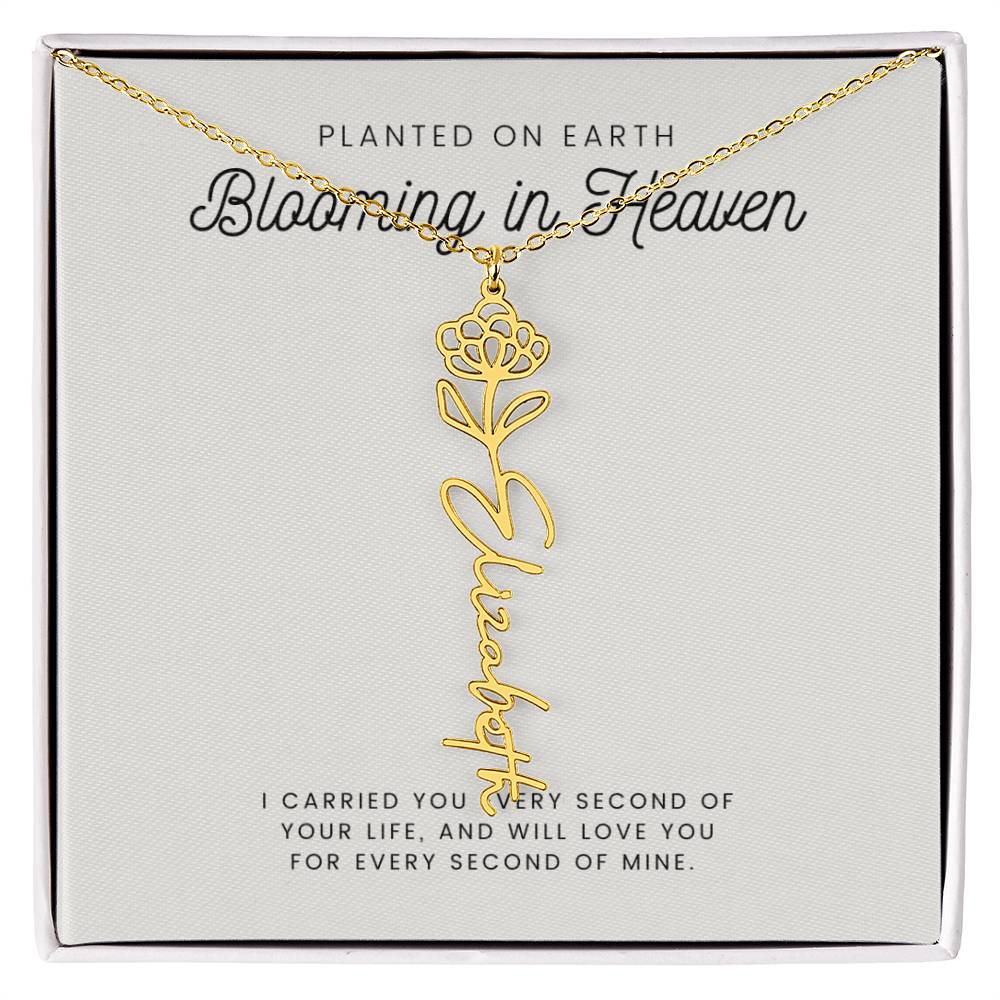 Miscarriage Necklace, Pregnancy Loss, Infant Loss, Still Born, Memorial Keepsake, Birthflower Necklace, Miscarriage Gift