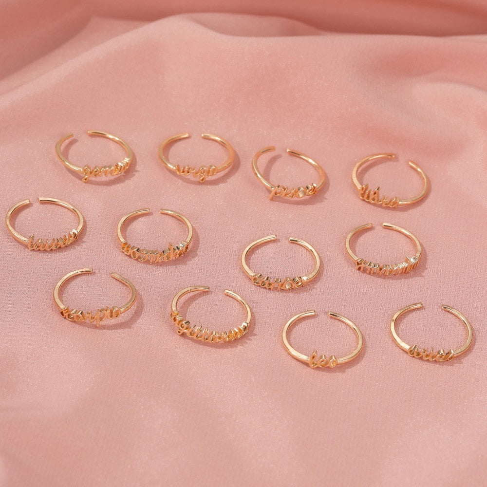 Starre Zodiac Open Rings
