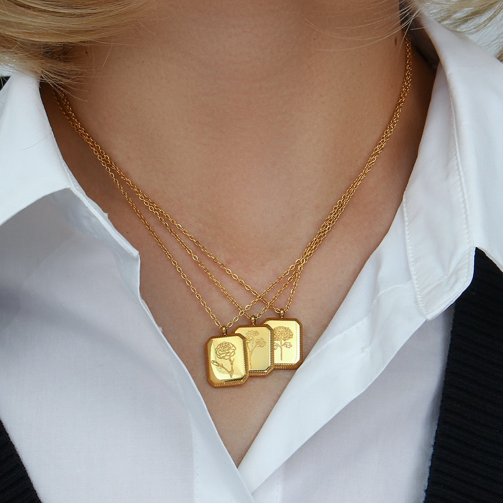 Adeline Birthstone Flower Necklace