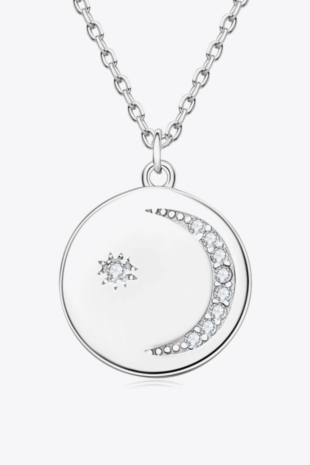 Stella Moissanite Round Pendant Necklace