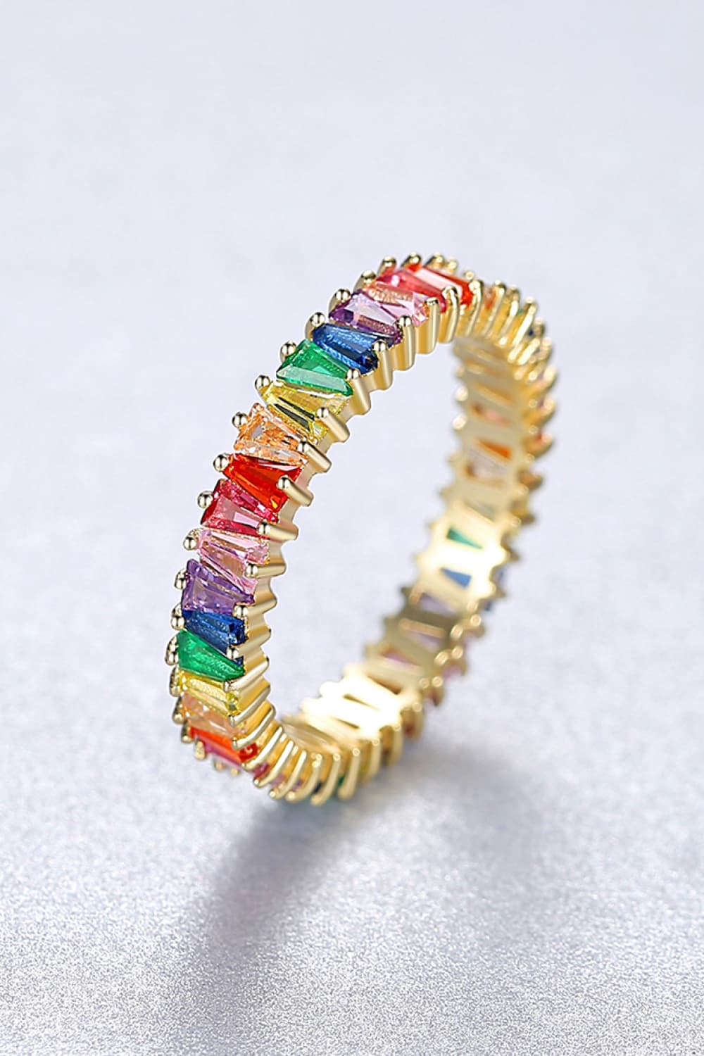 Delilah Radiant Sterling Silver Multicolored Ring