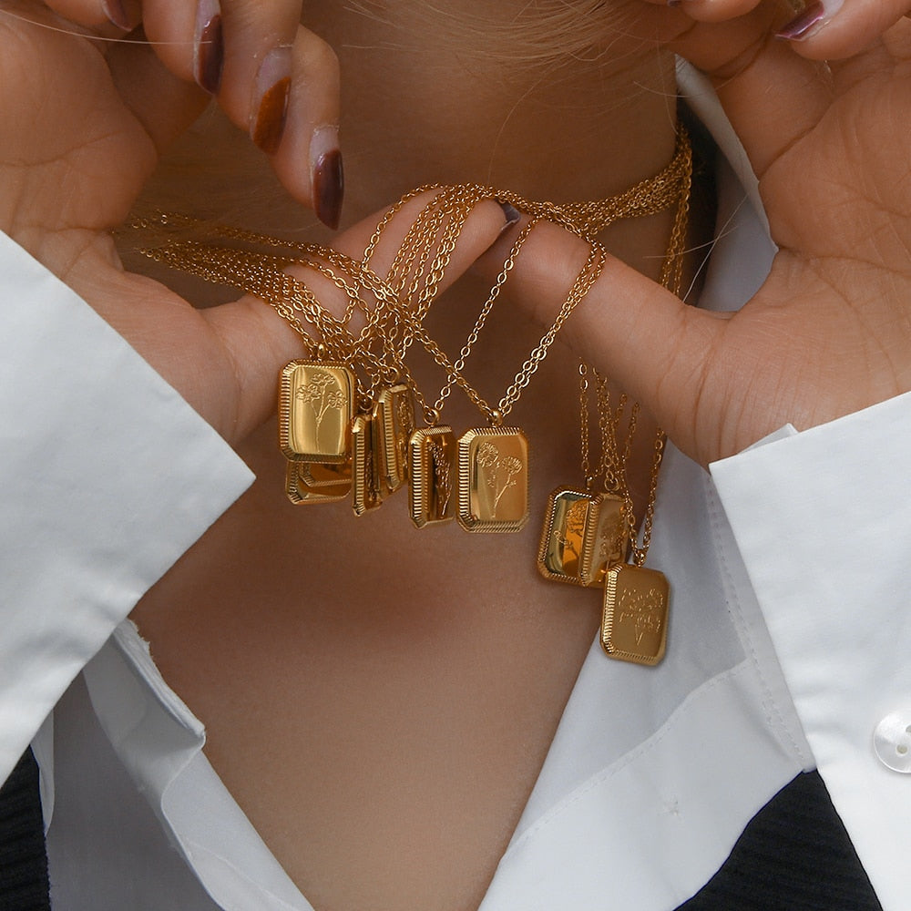 Adeline Birthstone Flower Necklace