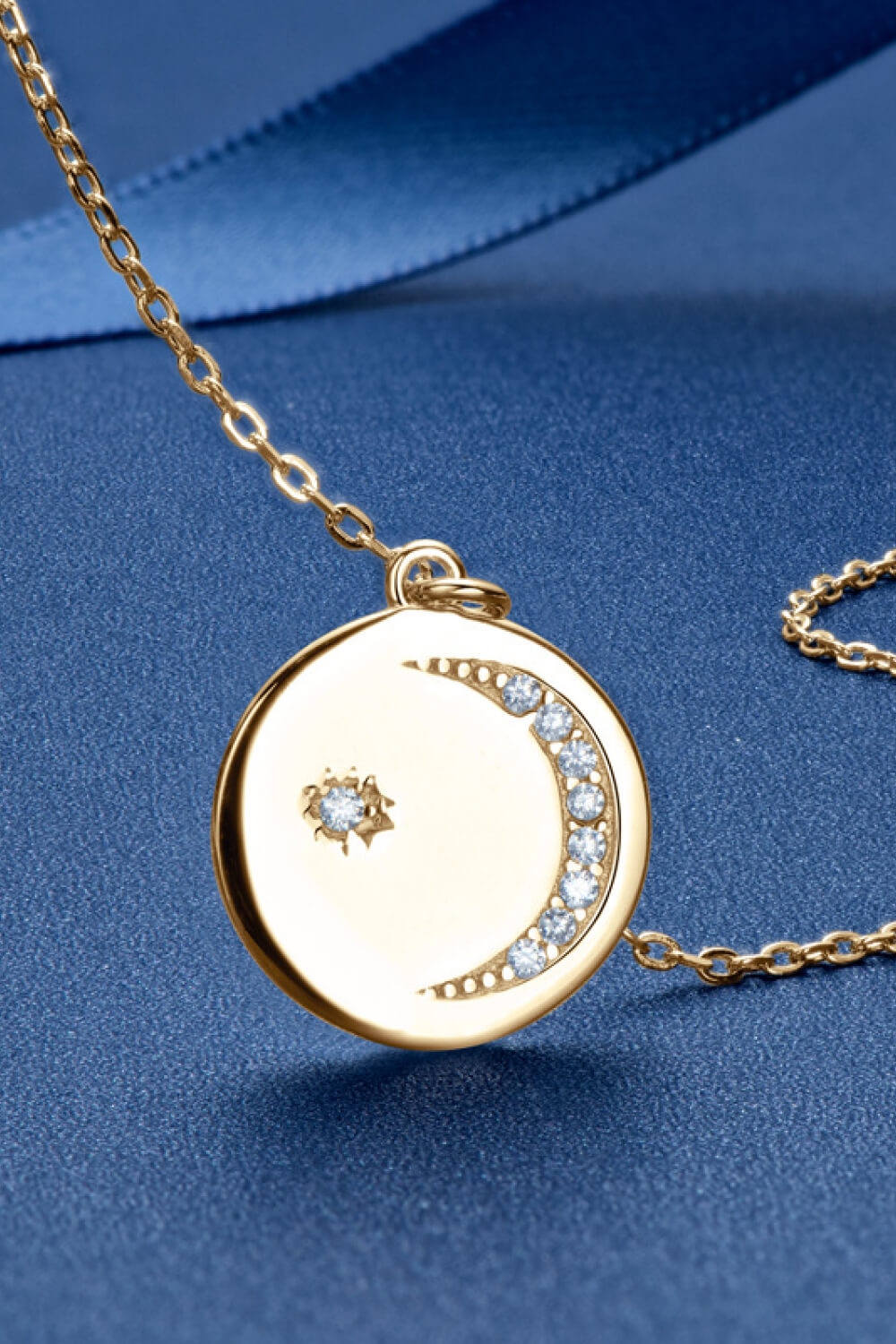 Stella Moissanite Round Pendant Necklace