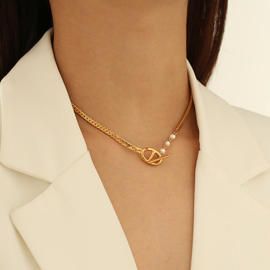 Mila Gold with Pearl Necklace