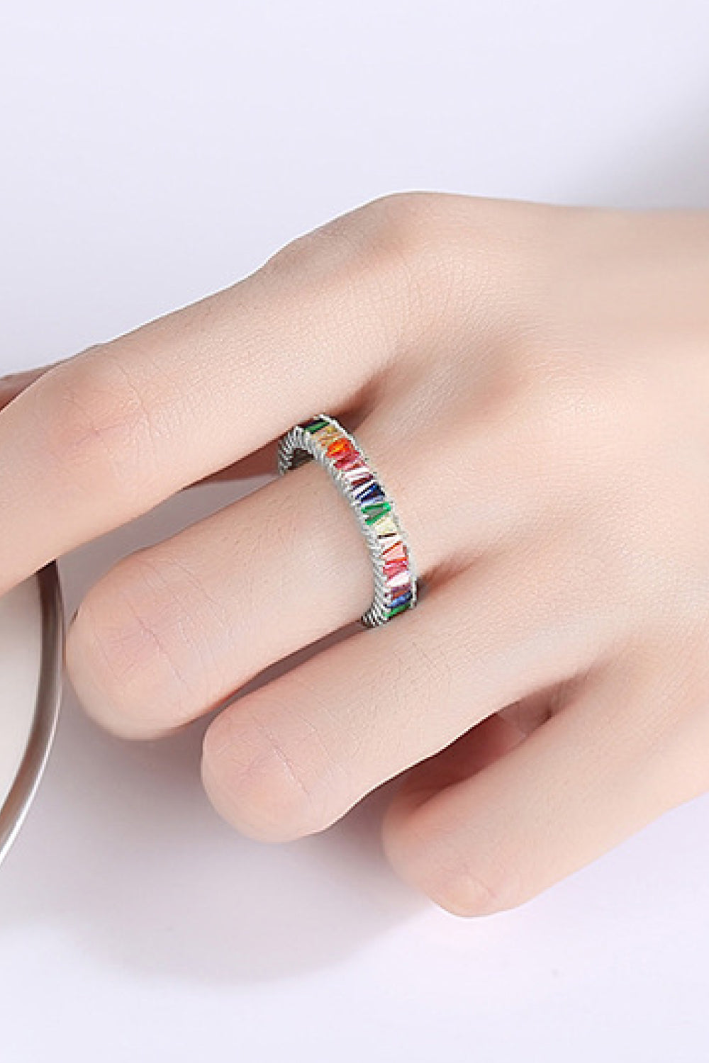 Delilah Radiant Sterling Silver Multicolored Ring