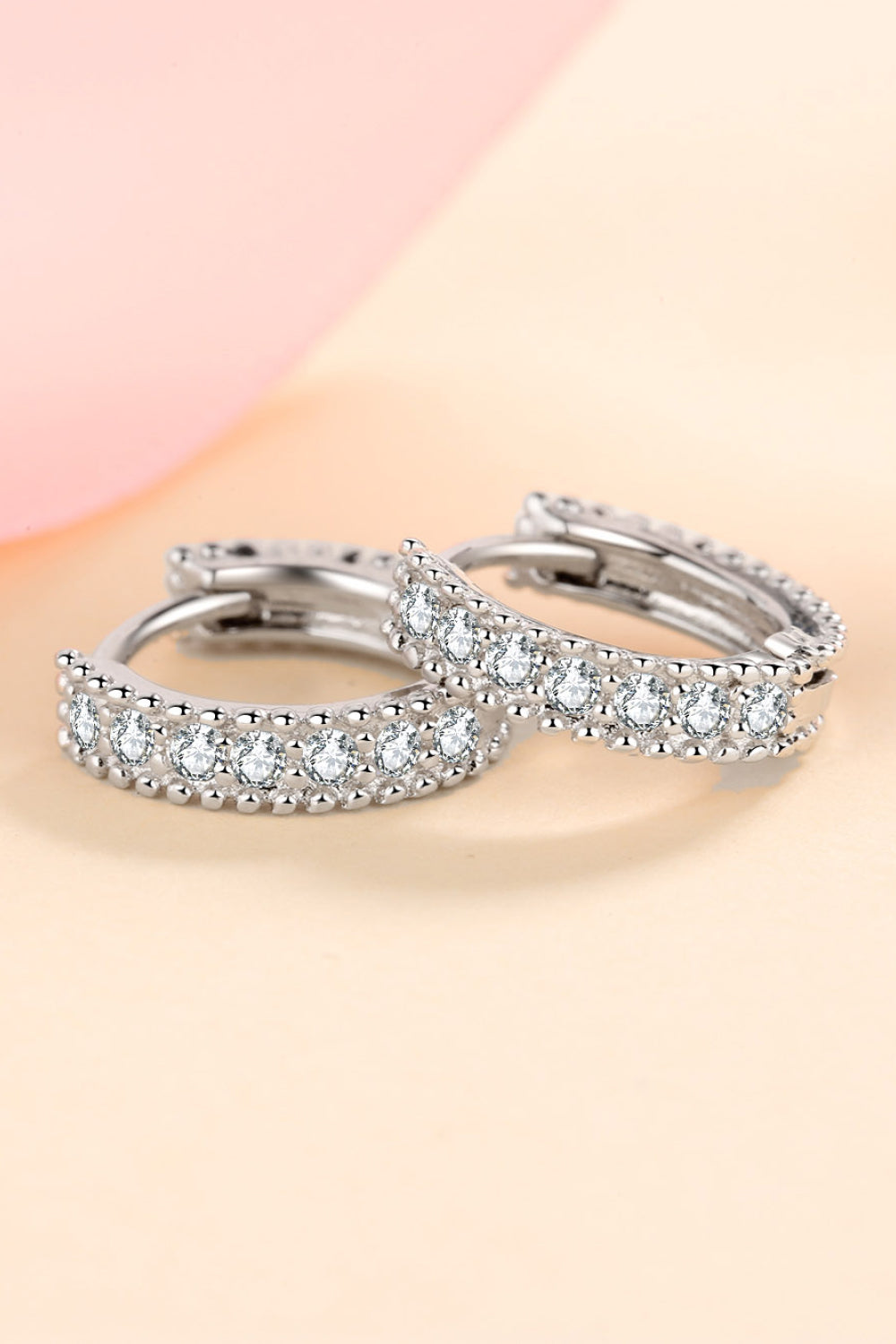 Eva Sterling Silver Moissanite Huggies