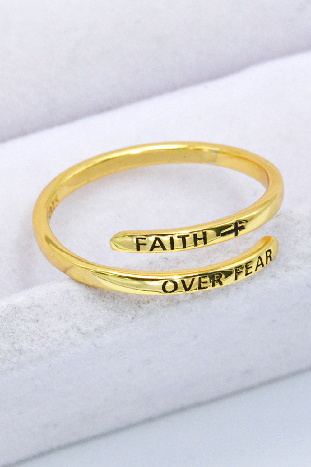 Faithful Adjustable Sterling Silver Gold Plated Ring