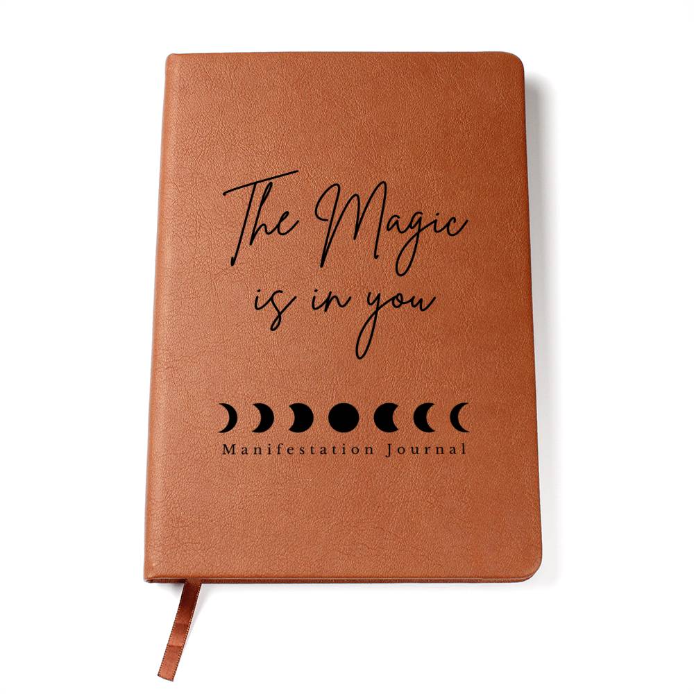 Moon Phase Manifestation Journal - Eco-Friendly Vegan Leather Dream Diary, Goal Setting and Personal Growth