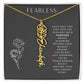 Fearless Birthflower Necklace, Swiftie Fan Gift, Name Plate Necklace, Personalized Gift, Gift for Her, Birth Flower
